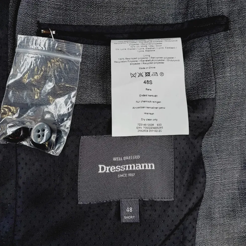 Dressmann Travel Smart pikkutakki koko 48