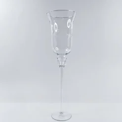 Korkea lasimaljakko / kynttilälyhty