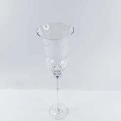 Korkea lasimaljakko / kynttilälyhty