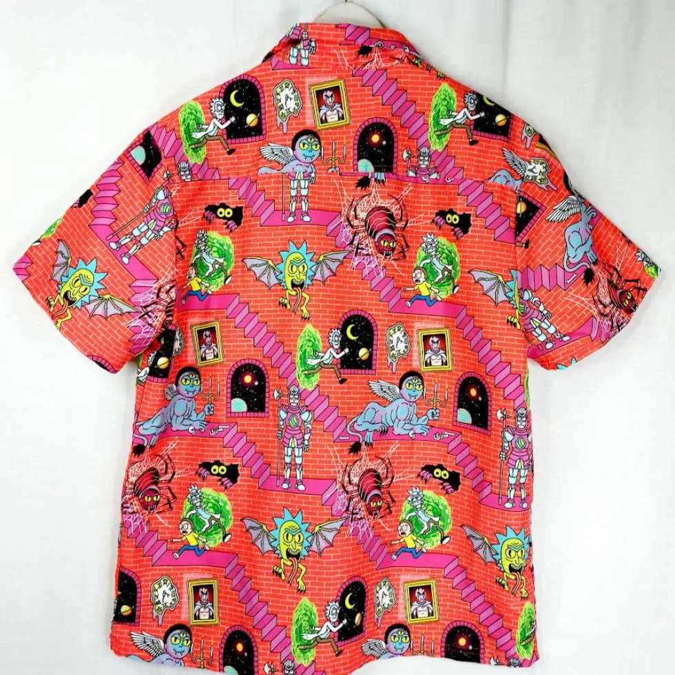OppoSuits Rick & Morty lyhythihainen kauluspaita koko L