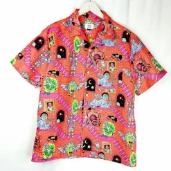 OppoSuits Rick & Morty lyhythihainen kauluspaita koko L