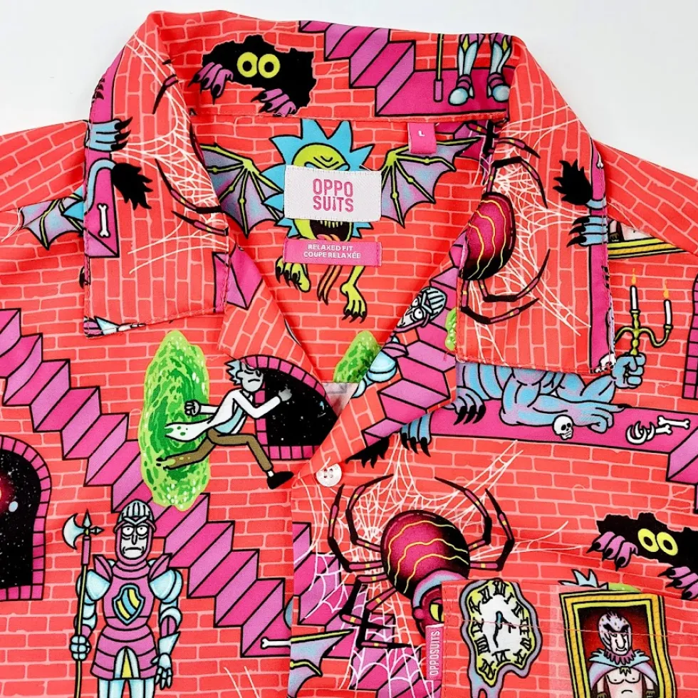 OppoSuits Rick & Morty lyhythihainen kauluspaita koko L